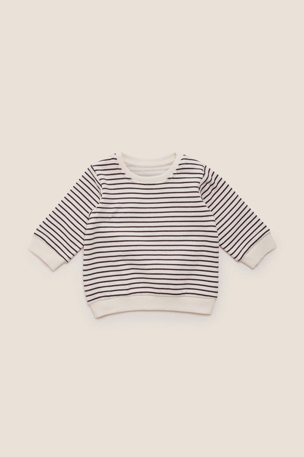 Marks & Spencer, Pulover in dungi cu decolteu la baza gatului, Alb prafuit/Bleumarin, Standard