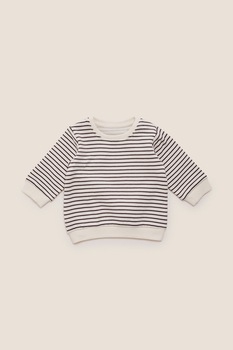 Marks & Spencer, Pulover in dungi cu decolteu la baza gatului, Alb prafuit/Bleumarin, Standard Marks & Spencer, Pulover in dungi cu decolteu la baza gatului, Alb prafuit/Bleumarin, Standard