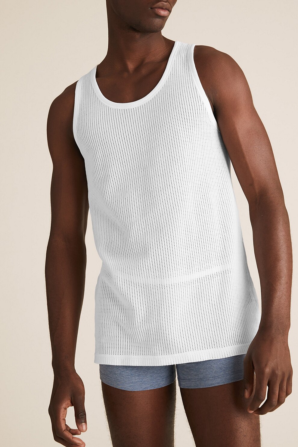 Marks & Spencer, Set de top-uri de casa cu decolteu rotund - 3 piese, Alb