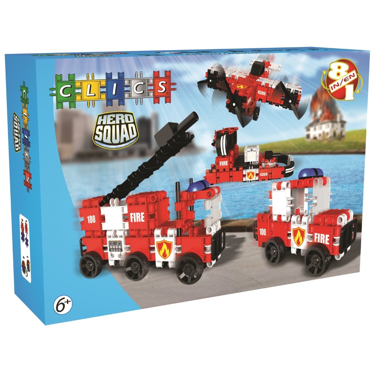 Set 8 in 1 Clics - Echipa de salvare - Pompieri