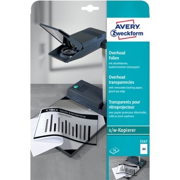 Film transparent Avery Zweckform 3567, A4, 10 coli Film transparent Avery Zweckform 3567, A4, 10 coli