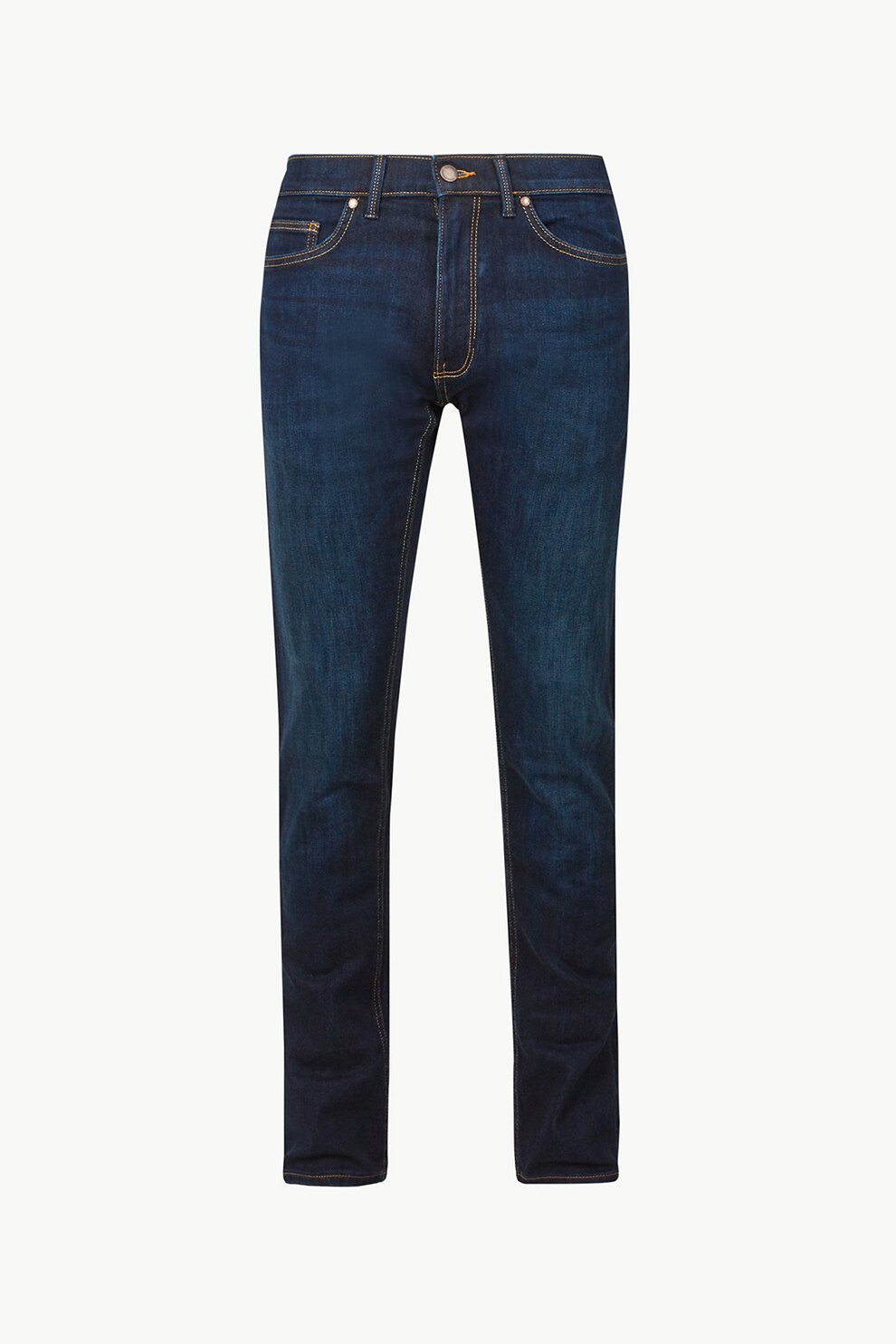 Marks & Spencer, Blugi regular fit cu cusaturi contrastante, Albastru inchis