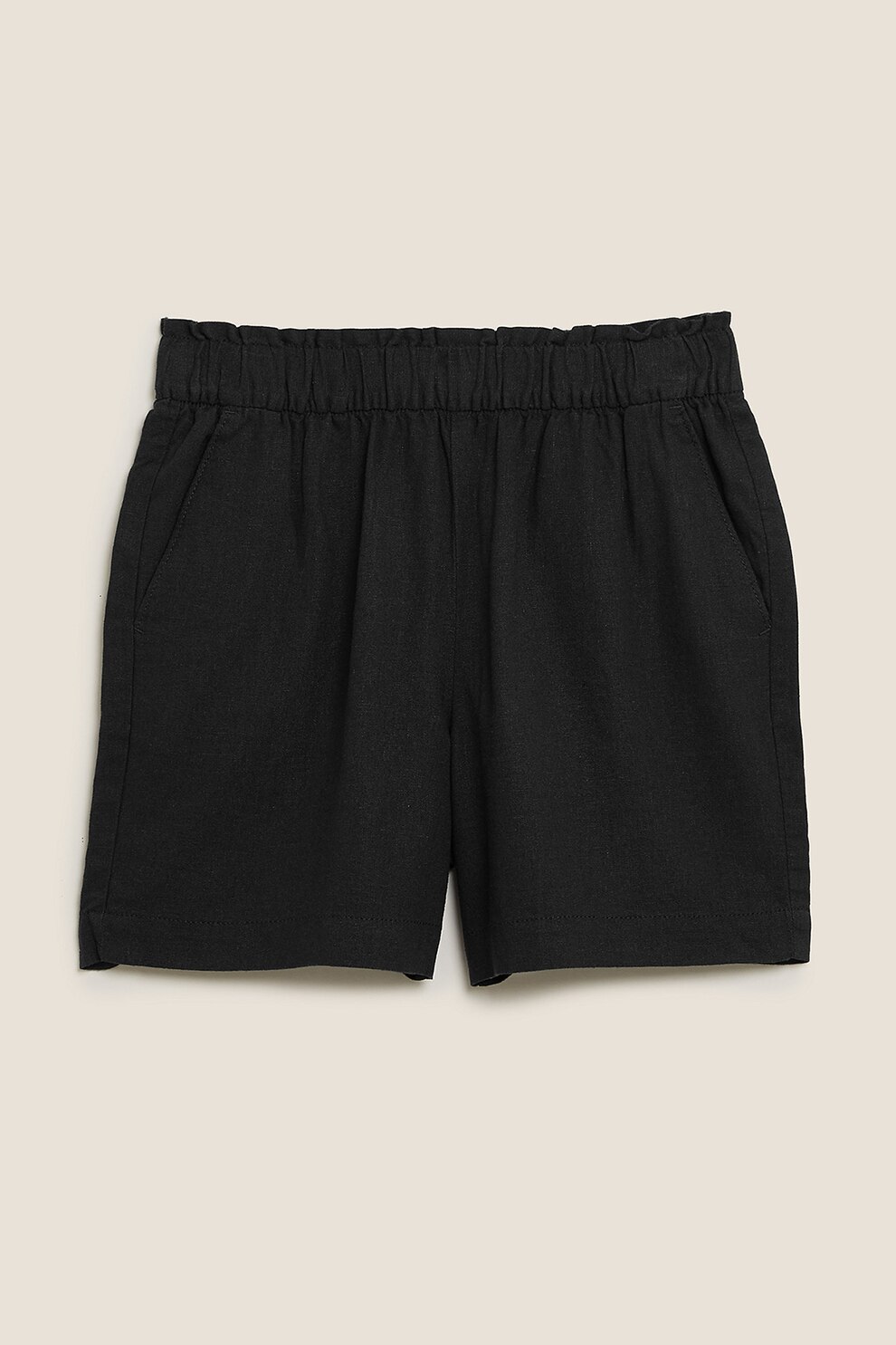 Marks & Spencer, Pantaloni scurti din amestec de in, Negru