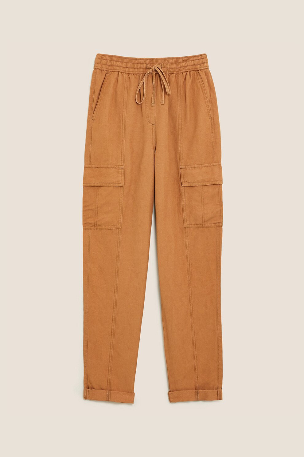 Marks & Spencer, Pantaloni cu snur in talie, Oranj stins