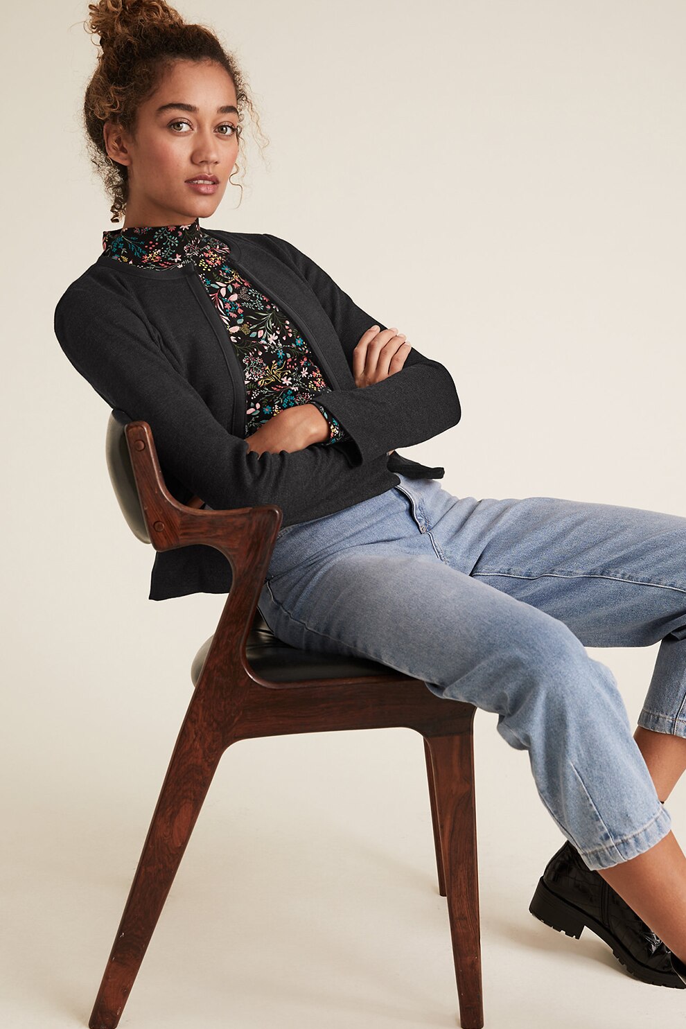 Marks & Spencer, Cardigan cu buzunare frontale, Negru stins