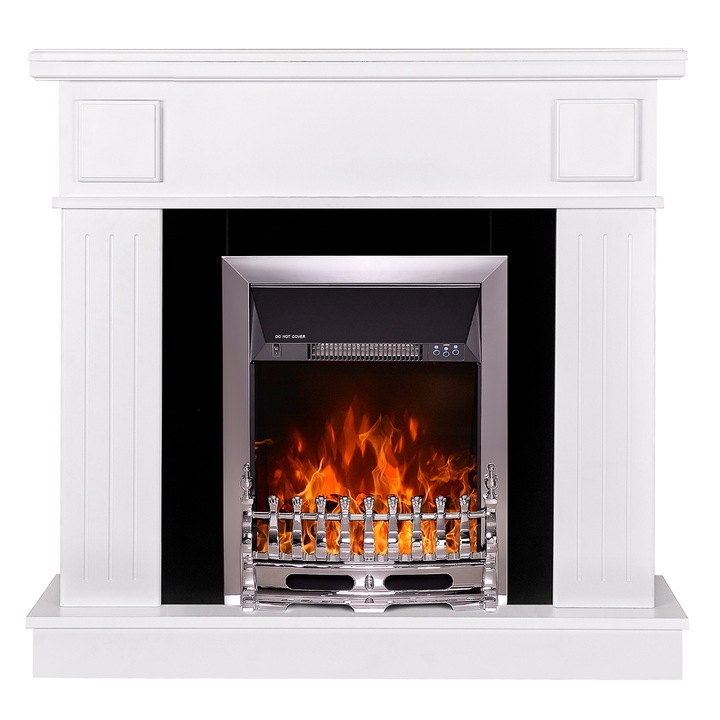 Elektromos kandalló Oscar & Galileo silver, Art Flame, 997x1034x270 mm, 2000 W, Termosztát, 5 lángfényességi szint, Időzítő
