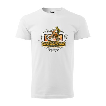 Tricou alb barbati, idee de cadou, pentru motociclisti enduro, Offroad Extreme Adventure, marime L Tricou alb barbati, idee de cadou, pentru motociclisti enduro, Offroad Extreme Adventure, marime L