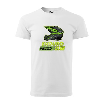 Tricou alb barbati, idee de cadou, pentru motociclisti enduro, ENDURO Racing Club, marime S