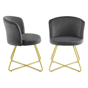 Set 2 bucati scaune bucatarie Verdal, en.casa, 79 x 40 x 40 cm, catifea/otel, negru/auriu Set 2 bucati scaune bucatarie Verdal, en.casa, 79 x 40 x 40 cm, catifea/otel, negru/auriu