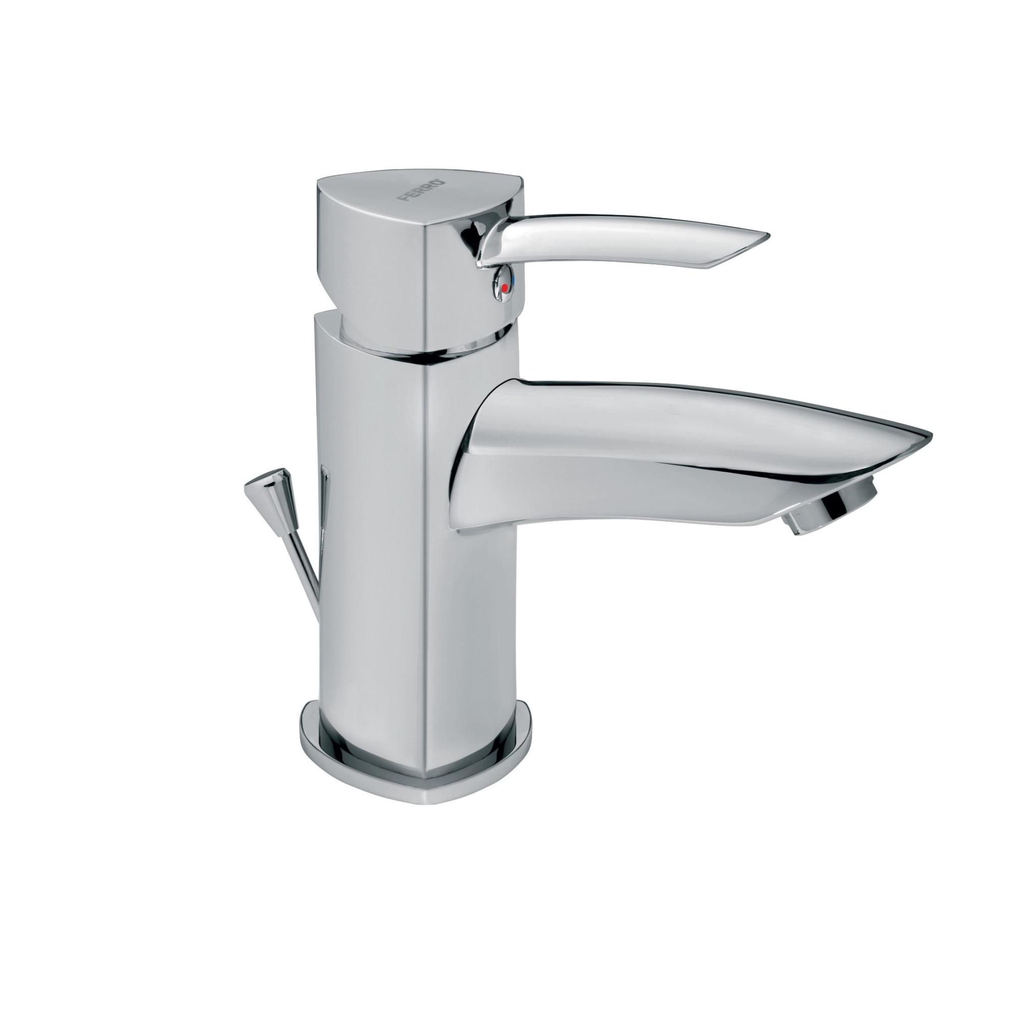 Baterie baie pentru lavoar, Ferro Modena BTM2, montaj stativ, monocomanda, finisaj cromat, ventil inclus