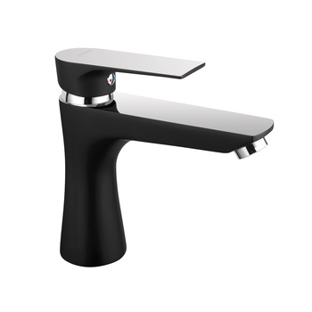 Baterie baie pentru lavoar, Ferro Platto BPL2BLC, montaj stativ, monocomanda, finisat negru mat Baterie baie pentru lavoar, Ferro Platto BPL2BLC, montaj stativ, monocomanda, finisat negru mat