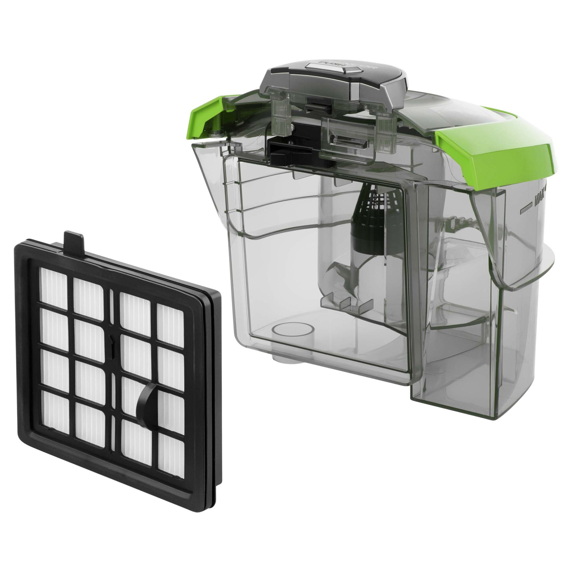 Aspirator fara sac, Sencor, 750W, Recipient pentru praf 1L, Negru/Verde