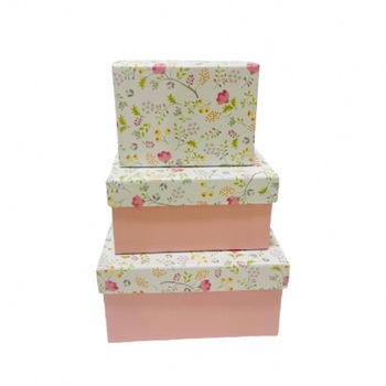 Set 3 cutii dreptunghiulara, roz, 251g Set 3 cutii dreptunghiulara, roz, 251g