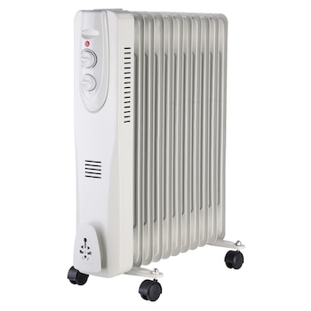 Radiator electric cu ulei Well 9 elementi, 2000W Alb, portabil Radiator electric cu ulei Well 9 elementi, 2000W Alb, portabil