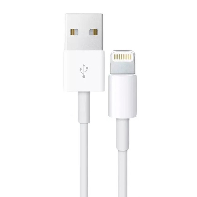 Cablu de date/incarcare USB-Lightning pentru dispozitive Apple cu conector lightning, alb, 90 cm lungime