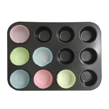 Forma metalica, Zola, pentru briose, 12locuri+12forme din hartie Forma metalica, Zola, pentru briose, 12locuri+12forme din hartie