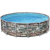 piscina bestway power steel rotunda cu cadru metalic 427x122m finisaj decorativ elegant model piatra scara si pompa de filtrare imagen 7_0_
0