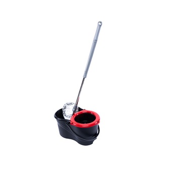 Set de curatenie cu mop rotativ, plastic, negru/rosu, 14 l Set de curatenie cu mop rotativ, plastic, negru/rosu, 14 l