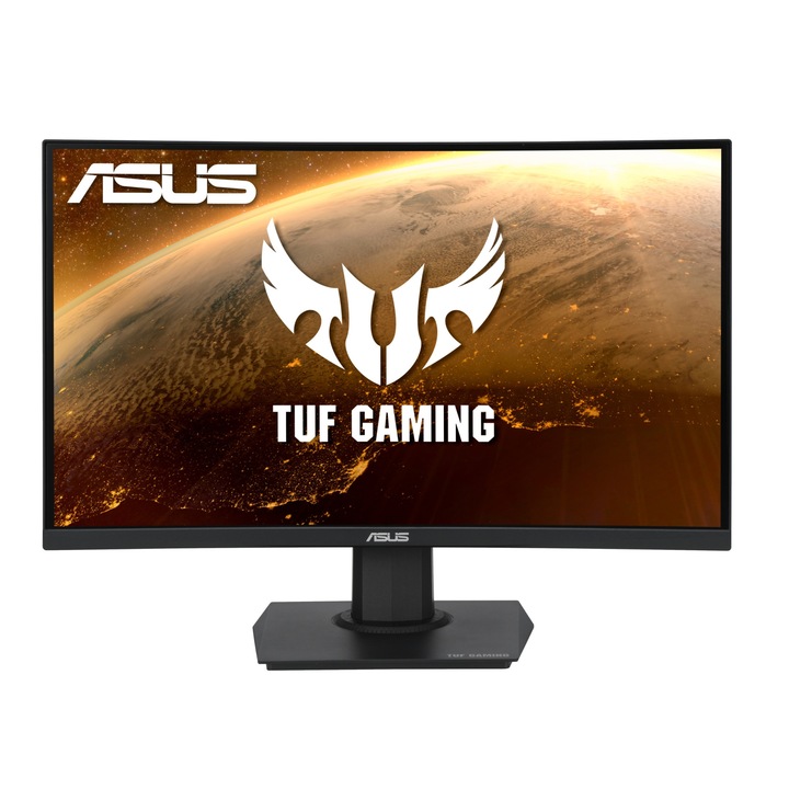 ASUS TUF VG24VQE Ívelt Gaming Monitor, 23.6 Full HD, 1 ms, 165Hz, FreeSync Premium, hangszóró, DP, HDMI