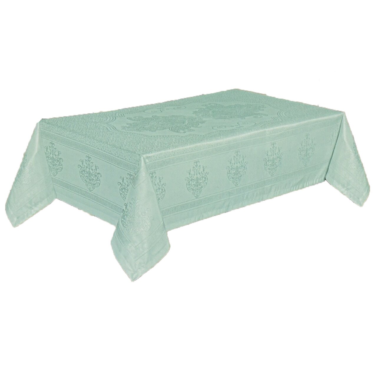 Fata de masa Camellia , 160 x 220 , bumbac , culoare turcoaz