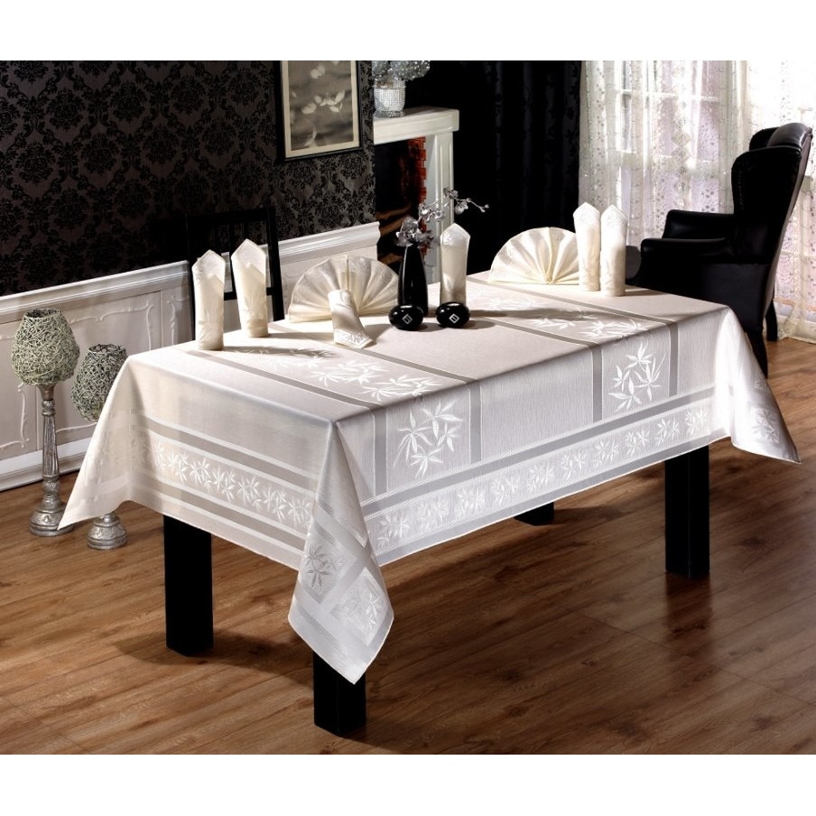 Fata de Masa Bamboo Monalife din bumbac,160 x 220 cm , culoare crem