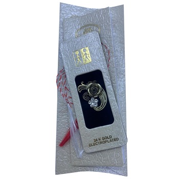 Martisor brosa Trandafir cu Cristale, suflat cu aur 24k - Rahel Martisor brosa Trandafir cu Cristale, suflat cu aur 24k - Rahel