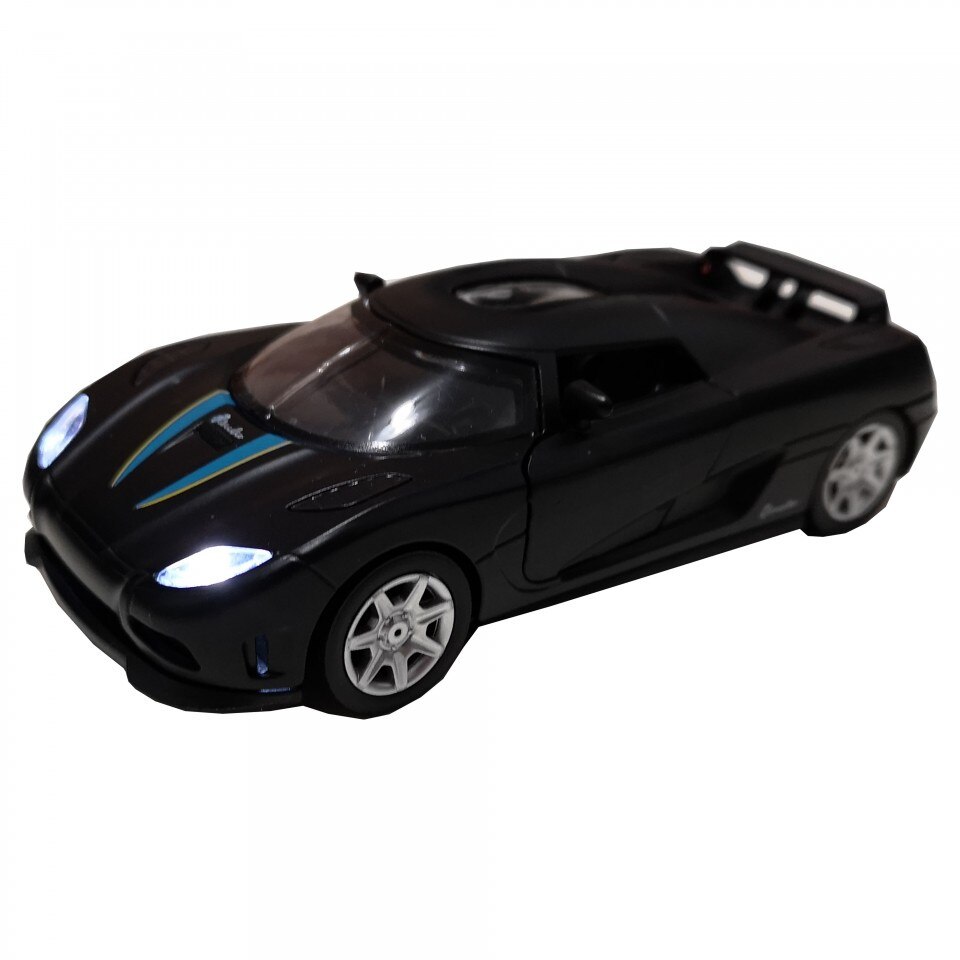 Masina metal, Goki, Road Monster, negru, cu lumini si sunete, 14 cm