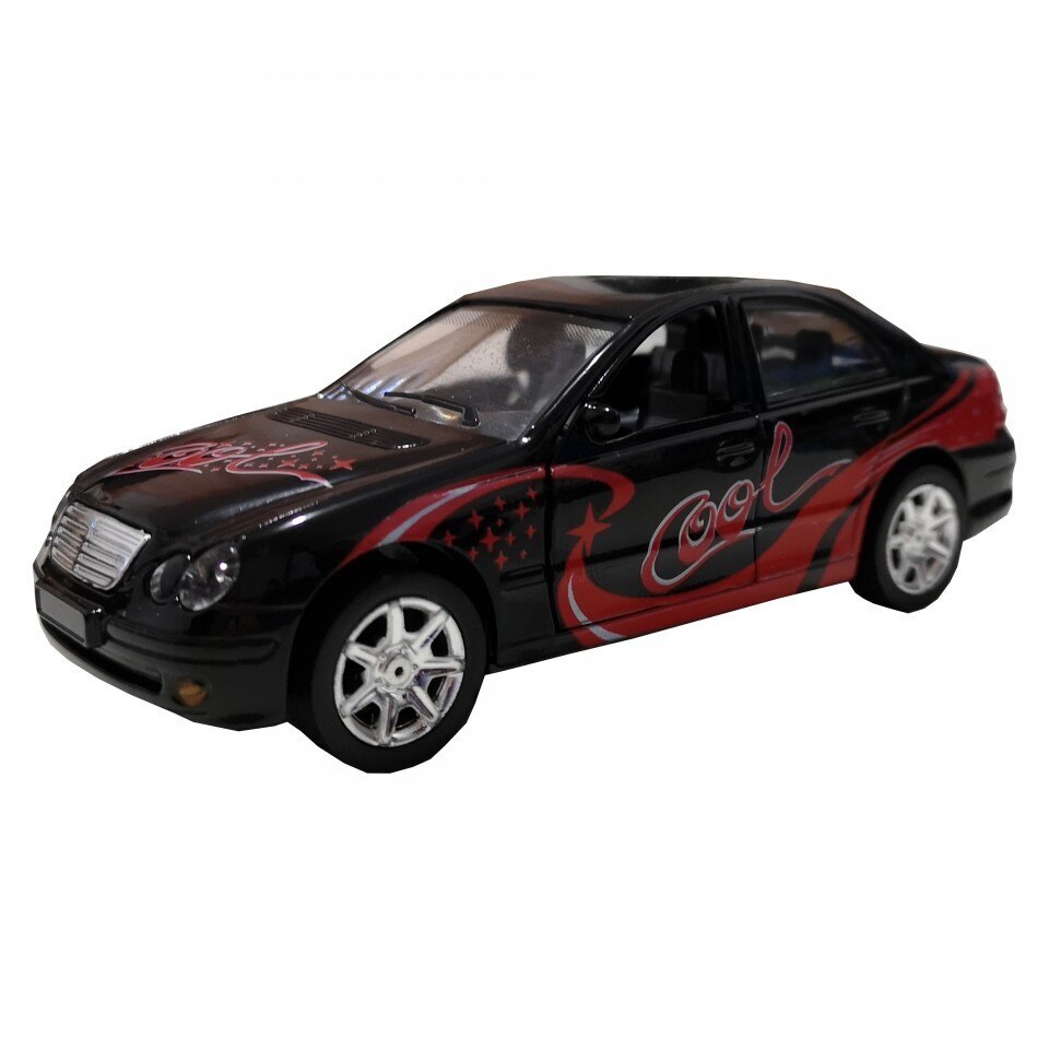 Masina metal, Goki, Sport Cool, negru, cu lumini si sunete, 15 cm