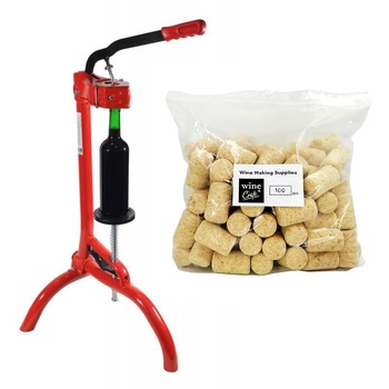 Set dopuitor mini-industrial si 100 dopuri pluta Wine Craft Set dopuitor mini-industrial si 100 dopuri pluta Wine Craft