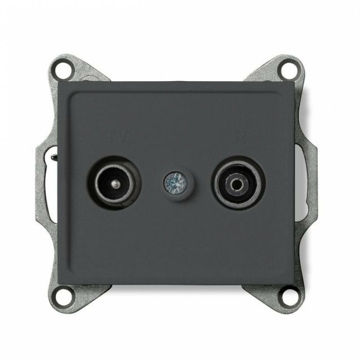 Kanlux Mowion Logi 25278 grafit Antenna csatlakozó TV/FM aljzat, végzáró