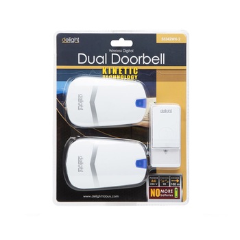 Sonerie digitala wireless fara fir Kinetic, cu 2 unitati de receptie, raza 100 m, alb Sonerie digitala wireless fara fir Kinetic, cu 2 unitati de receptie, raza 100 m, alb