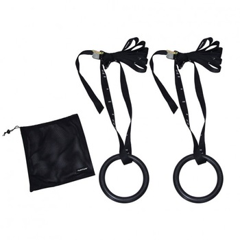 Set 2 inele gimnastica Tunturi, ABS, Negru Set 2 inele gimnastica Tunturi, ABS, Negru