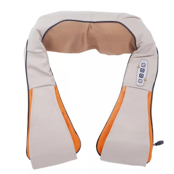 Aparat de masaj cervical Shiatsu, Massager of Neck, cu infrarosu, 3 trepte de viteza, 24W