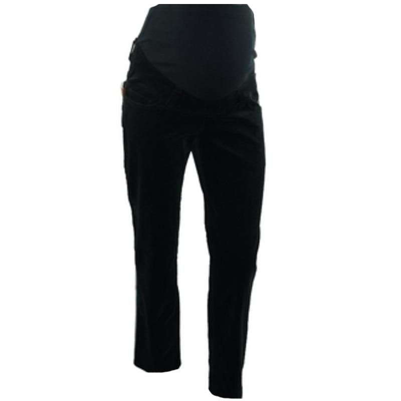 Pantaloni lungi din catifea pentru gravide Mini Junior PGDDE8N, Negru, XXL