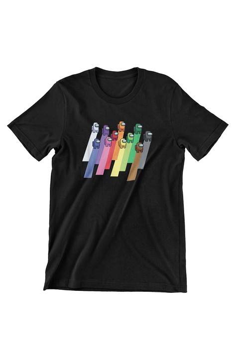 Дамска тениска Among us, Rainbow, черна, S