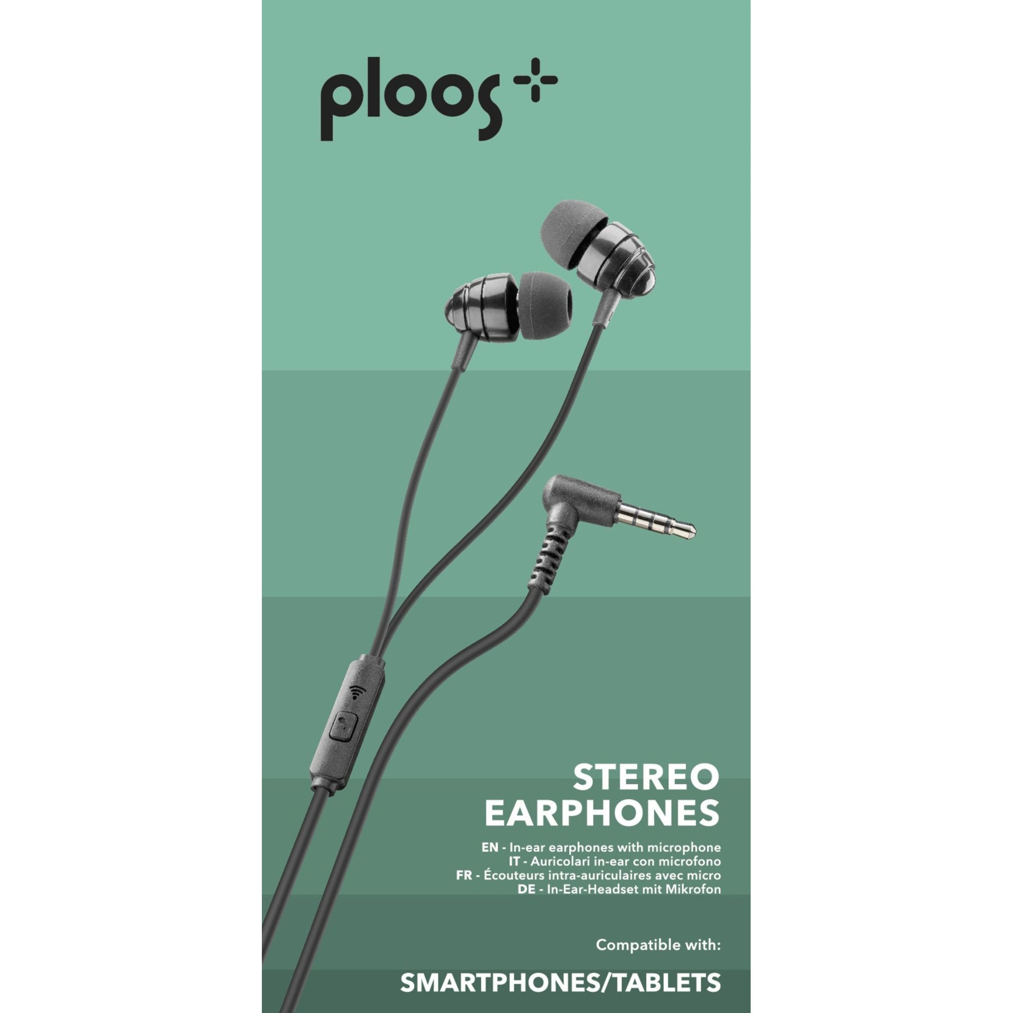 Casti audio Cellularline Ploos, 3,5 mm, negre