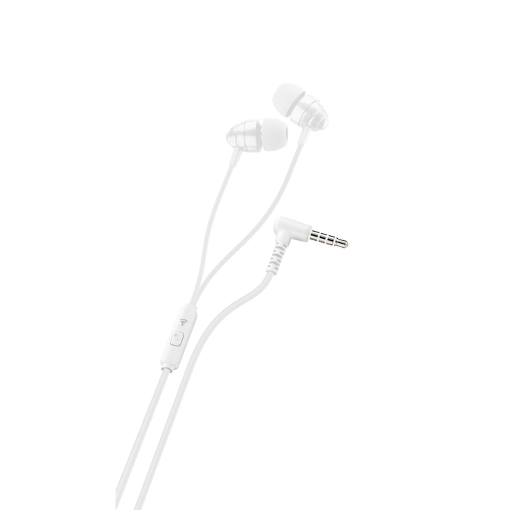 Аудио слушалки Cellularline Ploos, 3.5mm, Бели