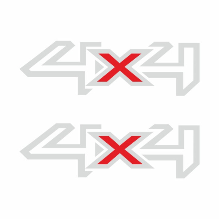 Priti Global, Autómatrica szett, 2 db, "4 x 4" felirat, terepjárókhoz, 30 x 10 cm, fehér / piros