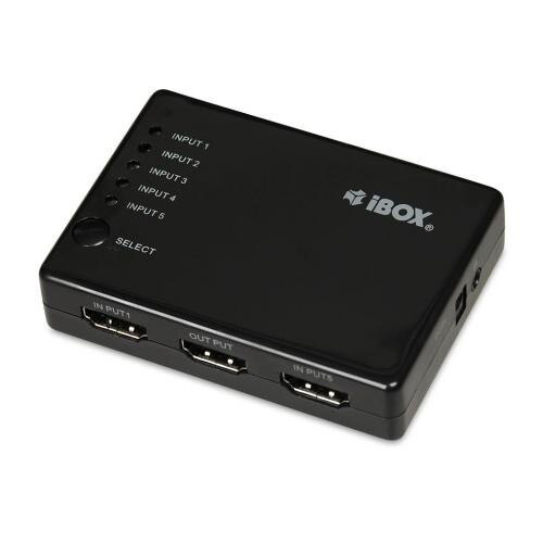 Adaptor splitter HDMI iBOX IHH51, 5x HDMI, negru