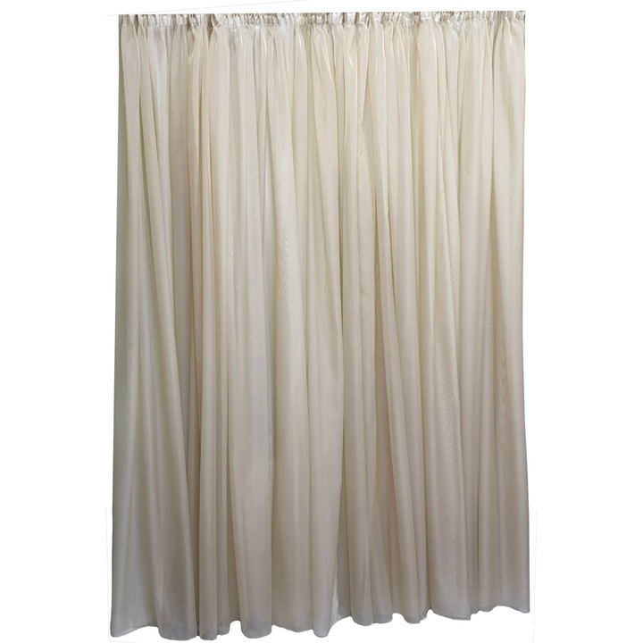 Perdea simpla voal, culoare bej, din colectia "Crep Touch by Liz Line", 600x245cm, cu rejansa - RD1726