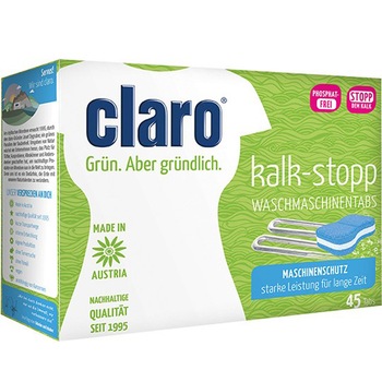 Tablete anticalcar, pentru masina de spalat rufe, 45 de tablete, Claro, 720 g Tablete anticalcar, pentru masina de spalat rufe, 45 de tablete, Claro, 720 g