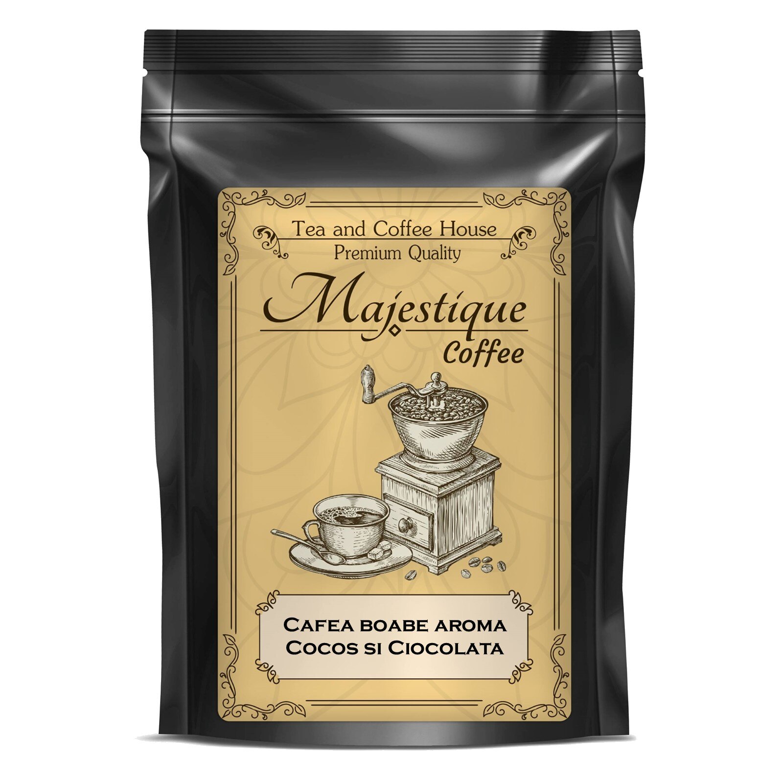 Cafea boabe cu aroma de cocos si ciocolata, Laboratorul Naturii, 500 g
