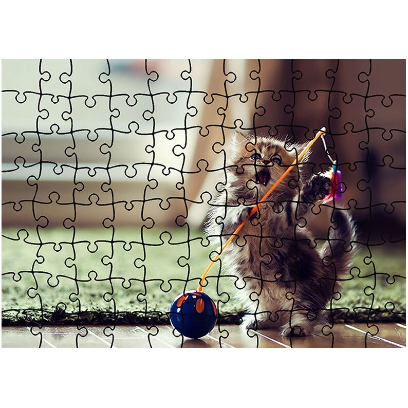 Puzzle Heartwork 96 piese, Pisicuta jucausa, Latime 40,5 cm x Inaltime 28,5 cm