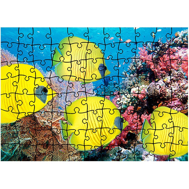 Puzzle Heartwork 96 piese, Pesti galbeni, Latime 40,5 cm x Inaltime 28,5 cm