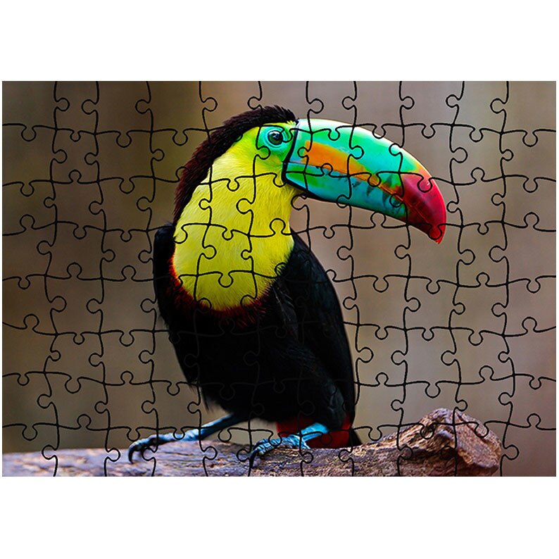 Puzzle Heartwork 96 piese, Pasare exotica Toucan, Latime 40,5 cm x Inaltime 28,5 cm