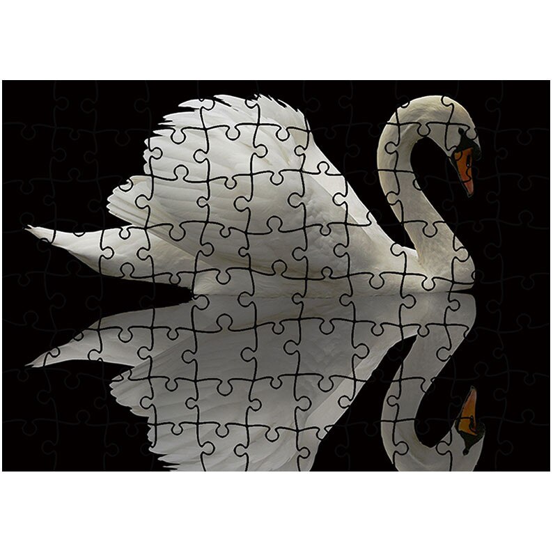 Puzzle Heartwork 96 piese, Lebada alba reflexie, Latime 40,5 cm x Inaltime 28,5 cm