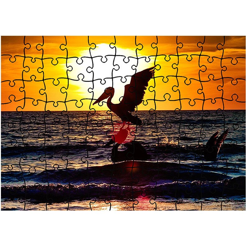 Puzzle Heartwork 96 piese, Pelicani pe mare, Latime 40,5 cm x Inaltime 28,5 cm