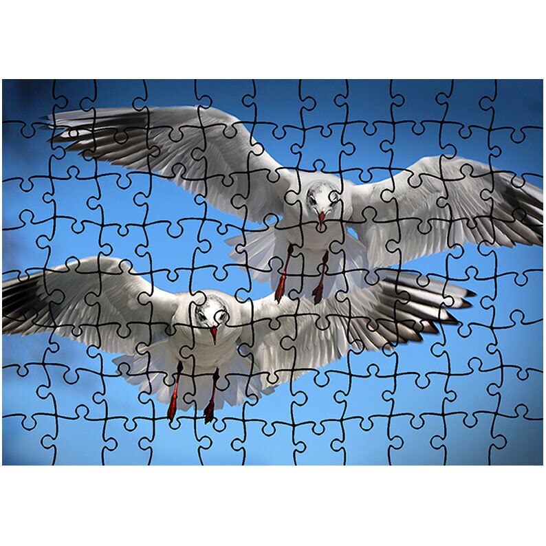 Puzzle Heartwork 96 piese, Doi pescarusi, Latime 40,5 cm x Inaltime 28,5 cm