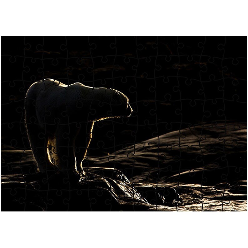 Puzzle Heartwork 96 piese, Urs alb, Latime 40,5 cm x Inaltime 28,5 cm