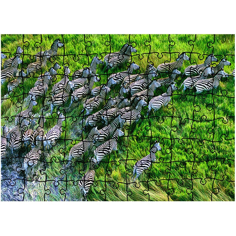 Puzzle Heartwork 96 piese, Zebre, Latime 40,5 cm x Inaltime 28,5 cm